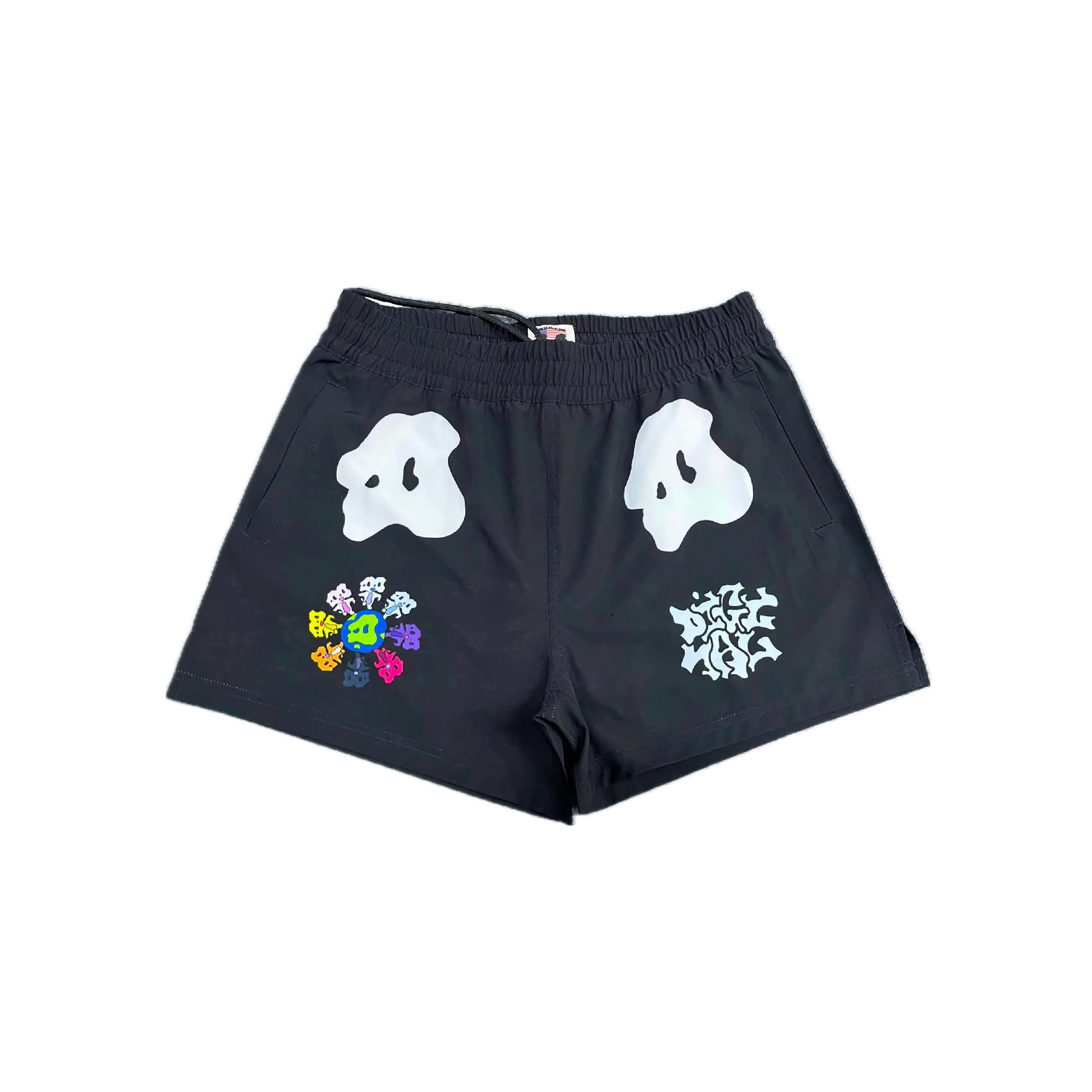 digital world swim shorts white
